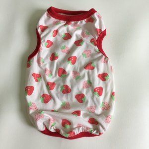 Dog Clothes Strawberry Print Tank Red Pink Size XL